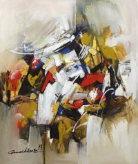 Mashkoor Raza, 30 x 36 Inch, Oil on Canvas, Abstract Painting, AC-MR-252